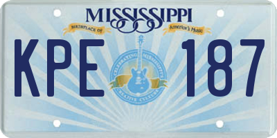 MS license plate KPE187