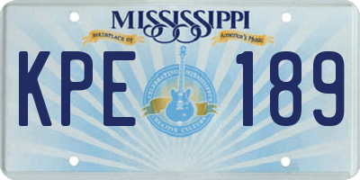 MS license plate KPE189
