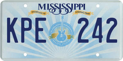 MS license plate KPE242
