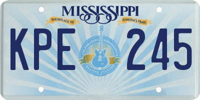 MS license plate KPE245