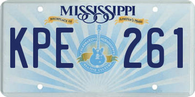 MS license plate KPE261