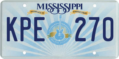 MS license plate KPE270