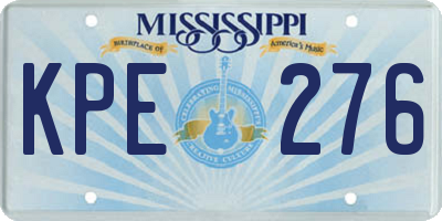 MS license plate KPE276
