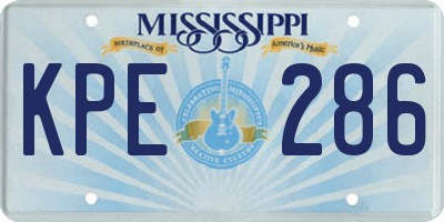 MS license plate KPE286