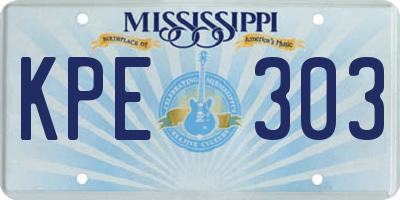 MS license plate KPE303