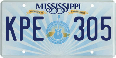 MS license plate KPE305