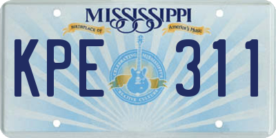 MS license plate KPE311