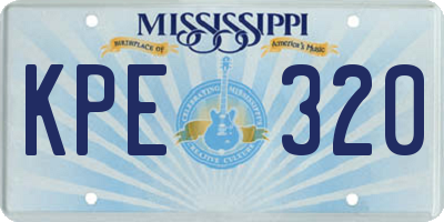MS license plate KPE320