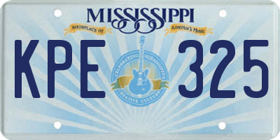 MS license plate KPE325