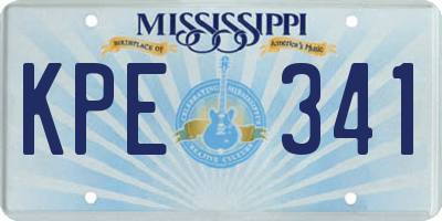 MS license plate KPE341