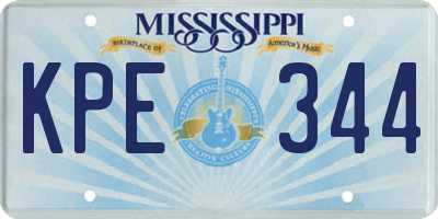MS license plate KPE344