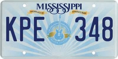 MS license plate KPE348