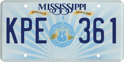 MS license plate KPE361
