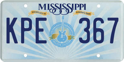 MS license plate KPE367