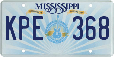MS license plate KPE368