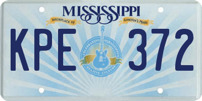 MS license plate KPE372