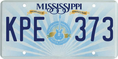 MS license plate KPE373
