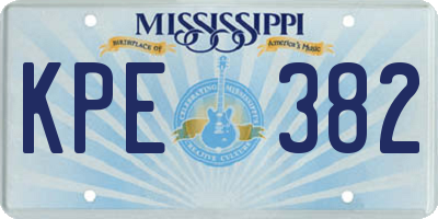 MS license plate KPE382