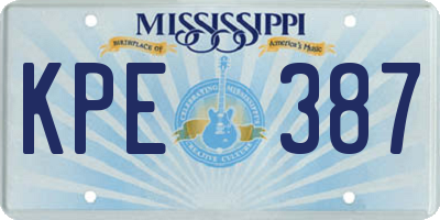MS license plate KPE387