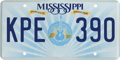 MS license plate KPE390