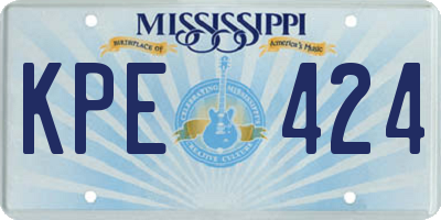 MS license plate KPE424