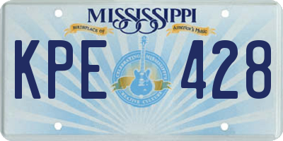MS license plate KPE428