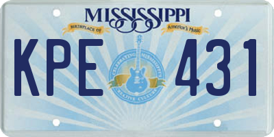 MS license plate KPE431