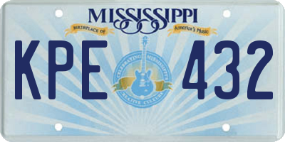 MS license plate KPE432