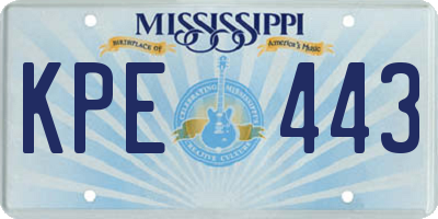 MS license plate KPE443