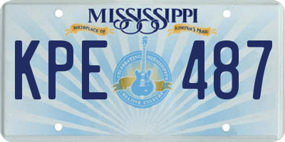 MS license plate KPE487