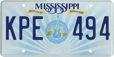 MS license plate KPE494