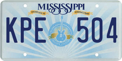 MS license plate KPE504