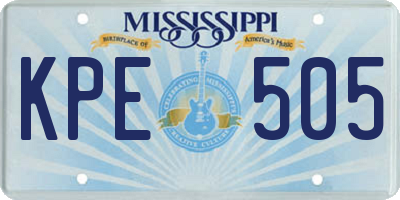 MS license plate KPE505