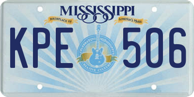 MS license plate KPE506