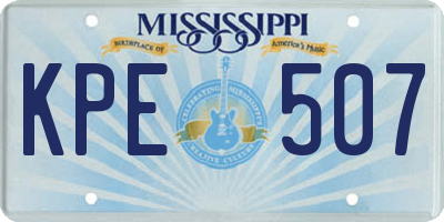 MS license plate KPE507