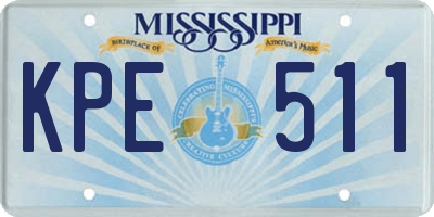 MS license plate KPE511