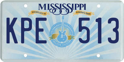 MS license plate KPE513