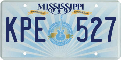 MS license plate KPE527