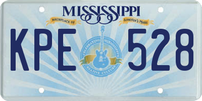 MS license plate KPE528