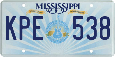 MS license plate KPE538