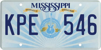 MS license plate KPE546