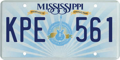 MS license plate KPE561