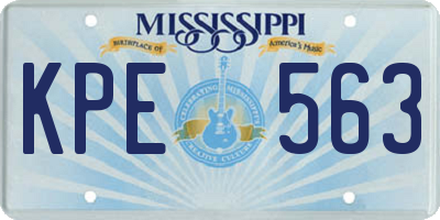 MS license plate KPE563