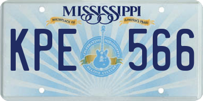 MS license plate KPE566