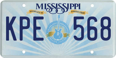 MS license plate KPE568