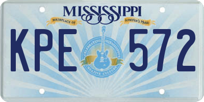 MS license plate KPE572