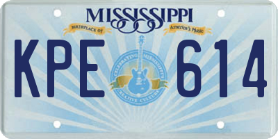 MS license plate KPE614