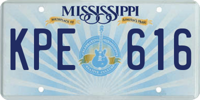 MS license plate KPE616