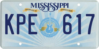 MS license plate KPE617