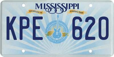 MS license plate KPE620